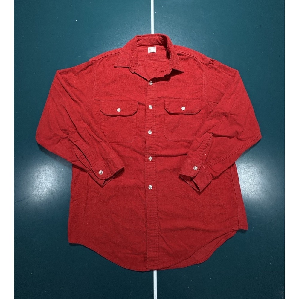 Vintage 50s Penneys Big Mac Sanforized Chamois Flannel Shirt Men's Large Red